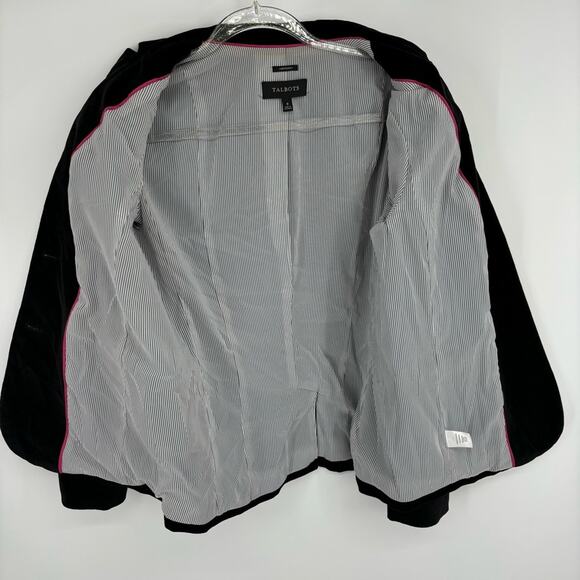 Talbots Aberdeen Black Velvet Two Button Cocktail Blazer Size 8 - Picture 8 of 9